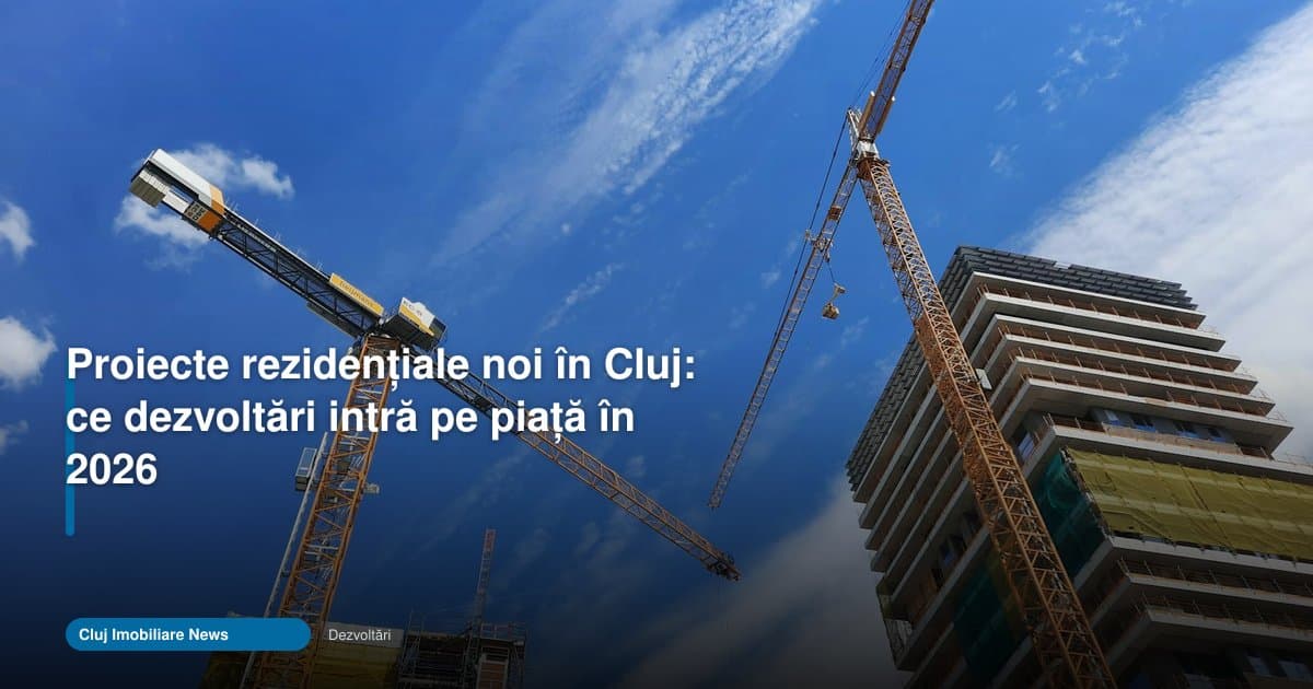 Ce proiecte rezidențiale noi intră pe piața din Cluj în 2026